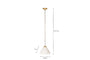 Kiara Organic Shape Ceramic Pendant Light - Off White & Antique Brass