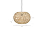 Noko Wicker Round Pendant - Natural - Small