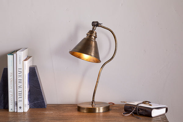 Damba Desk Lamp - Antique Brass-Trade nkuku