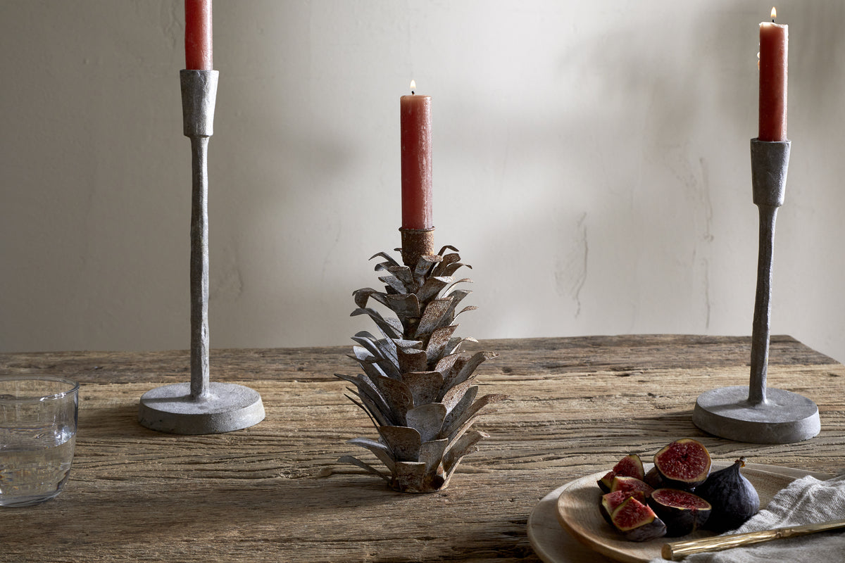 Elagalu Pine Cone Candle Holder - Zinc