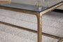 Gilasi Cast Metal & Glass Coffee Table - Antique Brass