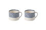 Indigo Drop Mug - Cream & Indigo - Large (Set of 2)