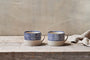 Indigo Drop Mug - Cream & Indigo - Large (Set of 2)