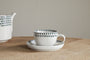 Juniper Drop Cup & Saucer - Cream & Juniper
