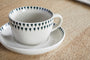 Juniper Drop Cup & Saucer - Cream & Juniper