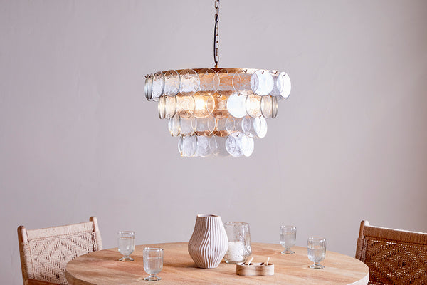 Kagitha Recycled Glass Statement Chandelier - Clear