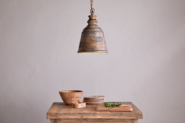 Koma Mango Wood Pendant - Ash Stain-Trade nkuku