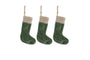 Karru Cotton Velvet Mini Stocking - Forest Green - (Set of 3)