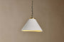Kiara Organic Shape Ceramic Pendant Light - Off White & Antique Brass