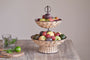 Montali Rattan 2 Tier Fruit Stand - Black & Natural-Trade nkuku