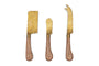 Maram Cheese Knife Set - Natural & Gold (Set of 3)