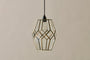 Nazat Panelled Glass Easy Fit Lampshade - Clear & Antique Brass