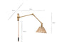 Noko Rattan Wall Lamp - Natural & Antique Brass-Trade nkuku