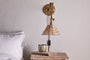 Noko Rattan Wall Lamp - Natural & Antique Brass-Trade nkuku