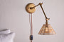 Noko Rattan Wall Lamp - Natural & Antique Brass-Trade nkuku