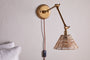 Noko Rattan Wall Lamp - Natural & Antique Brass-Trade nkuku