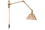 Noko Rattan Wall Lamp - Natural & Antique Brass-Trade nkuku