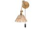 Noko Rattan Wall Lamp - Natural & Antique Brass-Trade nkuku