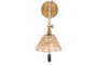 Noko Rattan Wall Lamp - Natural & Antique Brass-Trade nkuku
