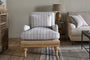 Abe Deconstructed Linen Armchair - Stripe - Natural