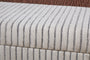 Sanja Stripe Cotton & Linen Upholstered Storage Bench - Grey