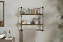 Karura Wall Shelves with Towel Rail - Antique Brass