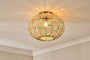 Noko Rattan Flush Ceiling Light