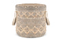 Padla Cotton & Jute Laundry Basket - Black & Natural