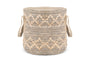Padla Cotton & Jute Laundry Basket - Black & Natural
