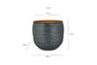 Tembesi Etched Planter - Antique Black & Brass