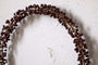 Tanu Mango Wood Beaded Wreath - Brass & Ruby