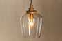 Varuna Mango Wood & Glass Pendant Lamp - Natural & Clear
