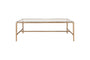 Gilasi Cast Metal & Glass Coffee Table - Antique Brass