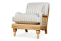 Abe Deconstructed Linen Armchair - Stripe - Natural