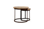 Nisha Carved Reclaimed Wood & Iron Nesting Side Tables - Natural