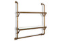 Karura Wall Shelves with Towel Rail - Antique Brass