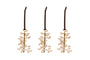 Tanu Mango Wood Beaded Baubles - Brass & Natural (Set of 3)