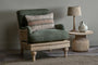 Abe Deconstructed Linen Armchair - Olive
