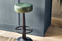 Narwana Leather Round Stool - Rich Green