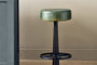 Narwana Leather Round Stool - Rich Green