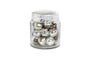 nkuku CHRISTMAS DECORATIONS Adisa Bauble Jar - Antique Silver (Set of 16)