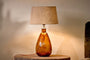 Nkuku LIGHTING Baba Glass Lamp - Burnt Amber - Small Tall