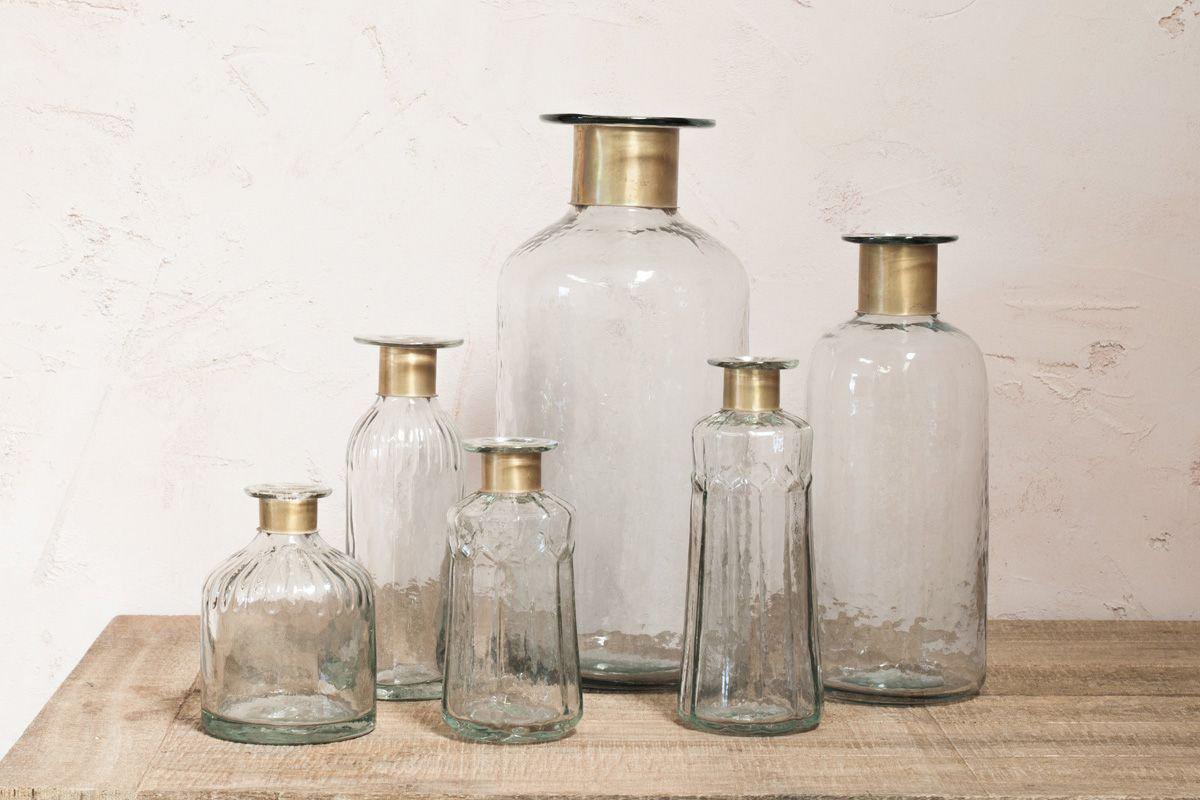 Nkuku Vases & Planters Chara Hammered Bottle - Lines
