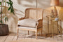 nkuku CHAIRS STOOLS & BENCHES Kaziria Cane and Linen Armchair - Natural