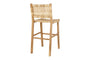 Nkuku CHAIRS STOOLS & BENCHES Madrisana Acacia & Rattan Bar Stool