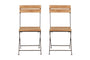 nkuku OUTDOOR LIVING Rishikesh Reclaimed Wood & Iron Folding Chairs - Set Of 2