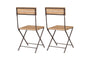 nkuku OUTDOOR LIVING Rishikesh Reclaimed Wood & Iron Folding Chairs - Set Of 2