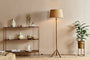 nkuku LAMPS AND SHADES Sahhil Metal Tripod Floor Lamp - Antique Brass