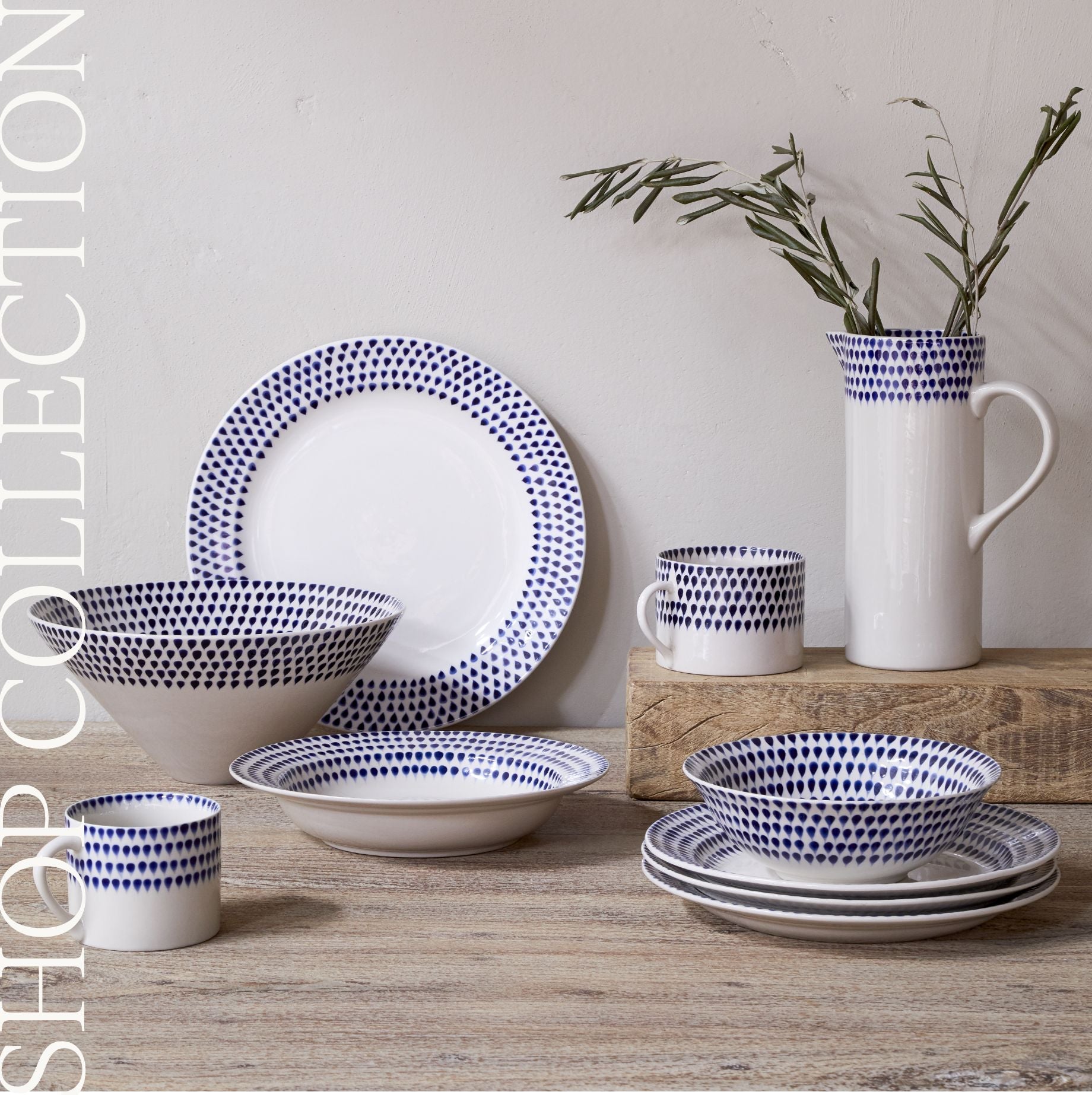 Indigo Drop Tableware