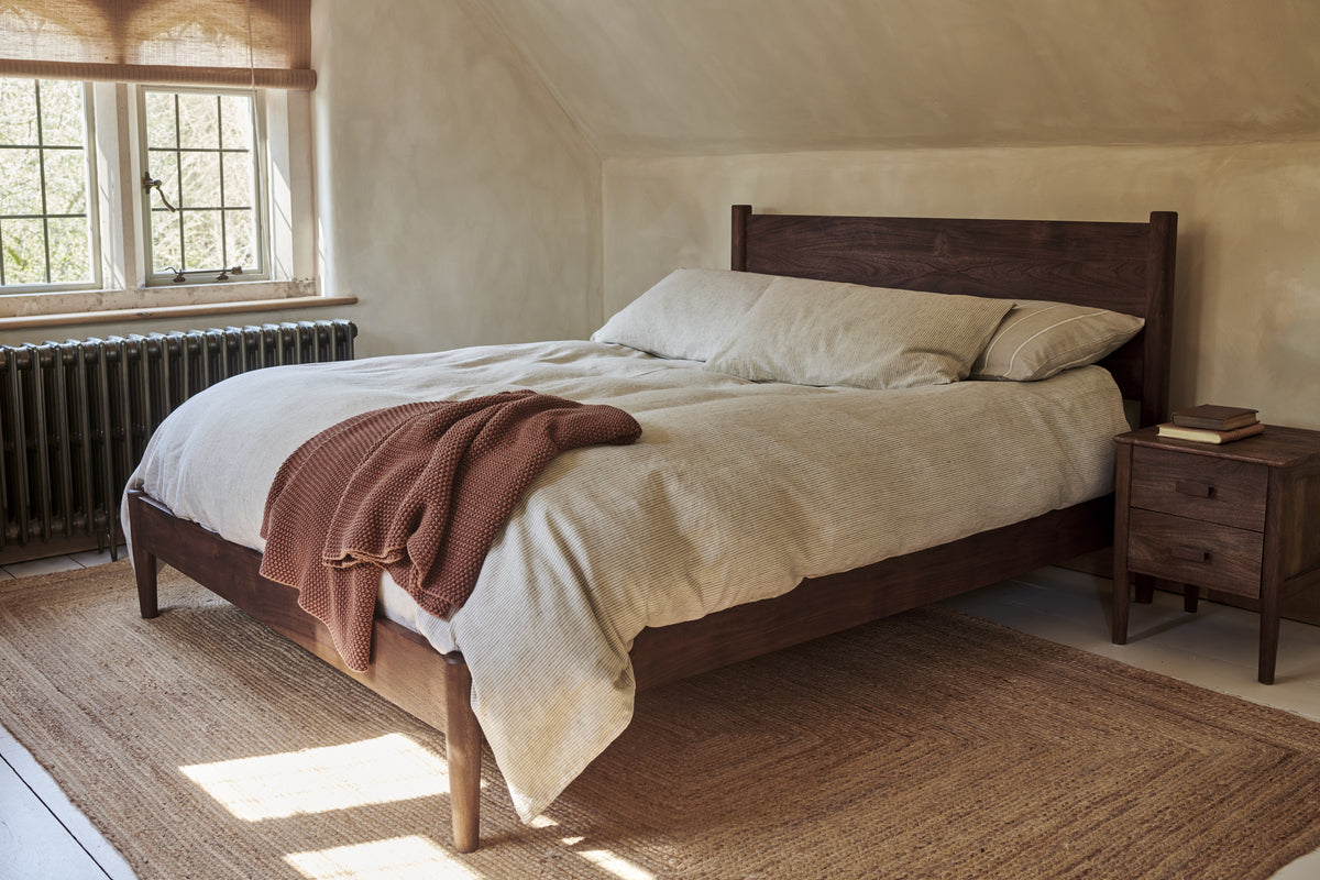 Anbu Acacia Bed - Washed Walnut
